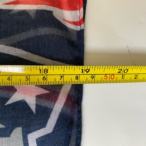 New England Patriots Infinity Scarf Football  Sheer Red Blue Pats Logo EUC NFL - Picture 8 of 14